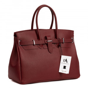 Geanta dama din piele naturala DiAmanti Damiana Rosso Scuro